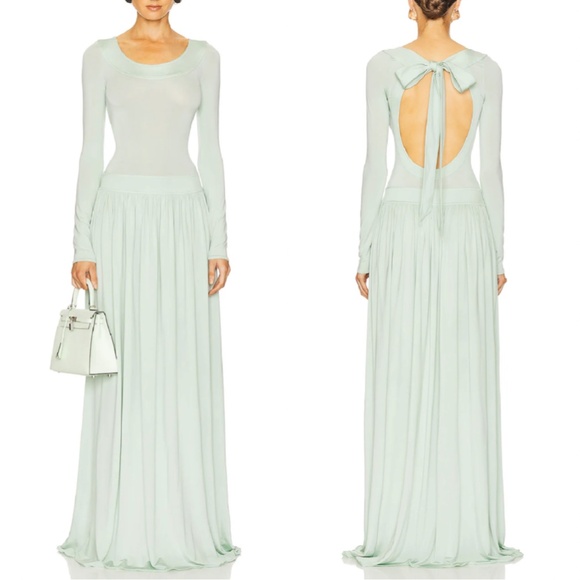 Elegant Mint Green Maxi Dress - Picture 1 of 8